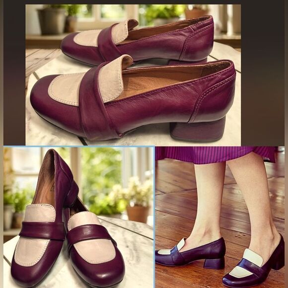 MIZ MOOZ  Bordeaux Leslee Leather Loafers Heel Womens EU 36 - Picture 1 of 16